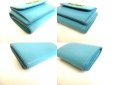 Photo7: miumiu Blue Green Leather Madras Trifold Wallet Compact Wallet #9224