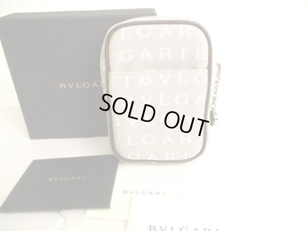 Photo1: BVLGARI Logo Mania Beige Canvas Cigarette Case Tissue Holder Pouch #9232