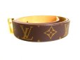 Photo2: LOUIS VUITTON Monogram Brown Gold Buckle Belt Waist Size 74-87cm #9242 (2)