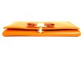 Photo5: Salvatore Ferragamo Vala Orange Leather Bifold Long Wallet #9243