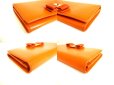 Photo7: Salvatore Ferragamo Vala Orange Leather Bifold Long Wallet #9243