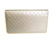 Photo2: CHANEL CC Logo Gray Leather Bifold Long Wallet Purse #9248 (2)