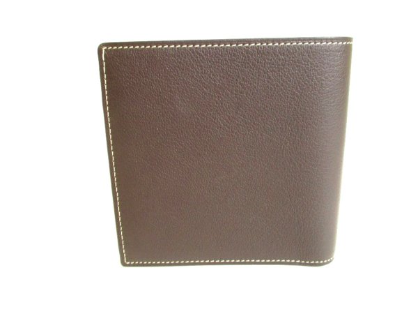 Photo2: Cartier C de Cartier Dark Brown Leather Bifold Wallet Purse #9253