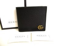 GUCCI GG Marmont Black Leather Bifold Wallet Compact Wallet #9268