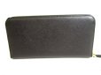 Photo2: PRADA Saffiano Black Leather Ribbon Round Zip Long Wallet Purse #9272 (2)
