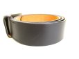 Photo2: LOUIS VUITTON Black Leather Inventure Silver Buckle Belt Waist 85-95 #9273 (2)