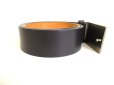 Photo3: LOUIS VUITTON Black Leather Inventure Silver Buckle Belt Waist 85-95 #9273