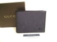 Photo1: GUCCI Black Denim Leather Bifold Wallet Compact Wallet #9276 (1)