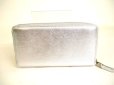 Photo2: Tiffany & Co. Logo Plate Silver Leather Round Long Wallet #9277 (2)