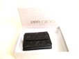 Photo12: Jimmy Choo Embossed Stars Black Leather Trifold Wallet Compact Wallet #9278