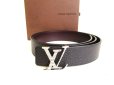 Photo1: LOUIS VUITTON Taurillon Black Leather LV Initales 3.5MM Reversible Belt #9285 (1)