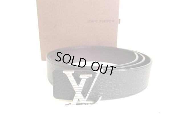 Photo1: LOUIS VUITTON Taurillon Black Leather LV Initales 3.5MM Reversible Belt #9285