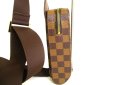Photo4: LOUIS VUITTON Damier Brown Leather Waist Packs Belt Bag Geronimos #9289