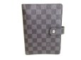 Photo1: LOUIS VUITTON Damier Graphite Document Holders Medium Ring Agenda Cover #9291 (1)