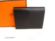 Photo1: HERMES Black Leather Bifold Bill Wallet Card Holder Manhattan #9292 (1)