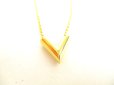 Photo2: LOUIS VUITTON Gold Plated Essential V Chain Necklace #9295 (2)