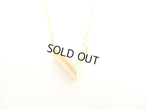 Photo2: LOUIS VUITTON Gold Plated Essential V Chain Necklace #9295