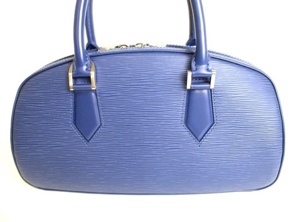 Photo2: LOUIS VUITTON Epi Blue Leather Silver H/W Hand Bag Purse Jasmine #9297
