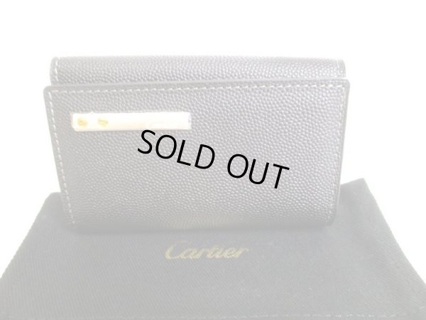 Photo1: Cartier Santos Black Leather 6 Pics Key Cases #9298