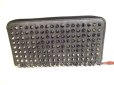 Photo2: Christian Louboutin Panettone Gun Metal Leather Spikes Round Zip Wallet #9302 (2)