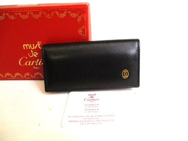 Photo1: Cartier Pasha de Cartier Black Leather 4 Pics Key Cases #9305
