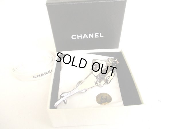 Photo1: CHANEL CC Logo Mademoiselle Motif Pin Brooch #9306