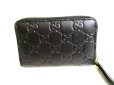 Photo2: GUCCI Guccissima Black Leather Round Zip Card Case Coin Purse #9311 (2)