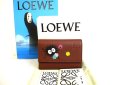 Photo1: LOEWE and Ghibli Brown Leather Trifold Wallet Compact Wallet #9313 (1)