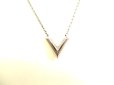 Photo2: LOUIS VUITTON Silver Plated Essential V Chain Necklace #9315 (2)