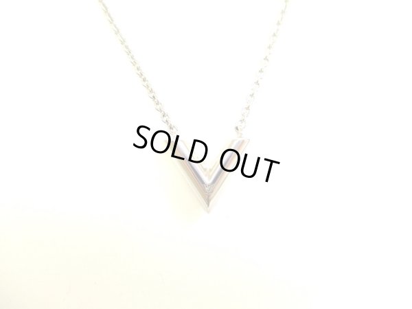 Photo2: LOUIS VUITTON Silver Plated Essential V Chain Necklace #9315