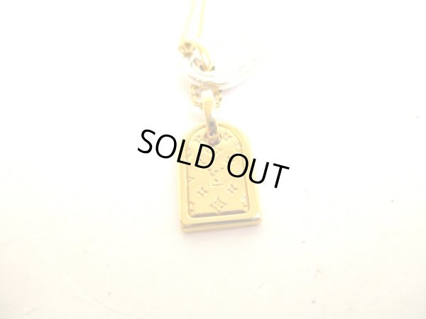 Photo2: LOUIS VUITTON Gold Plated Silver Plated Monogram Necklace #9316