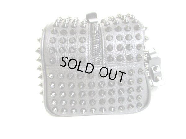 Photo3: Christian Louboutin Blaster Spikes Black Leather Clutch Bag Purse #9321