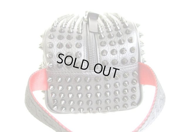 Photo4: Christian Louboutin Blaster Spikes Black Leather Clutch Bag Purse #9321