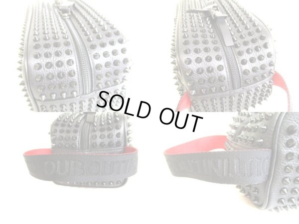 Photo7: Christian Louboutin Blaster Spikes Black Leather Clutch Bag Purse #9321
