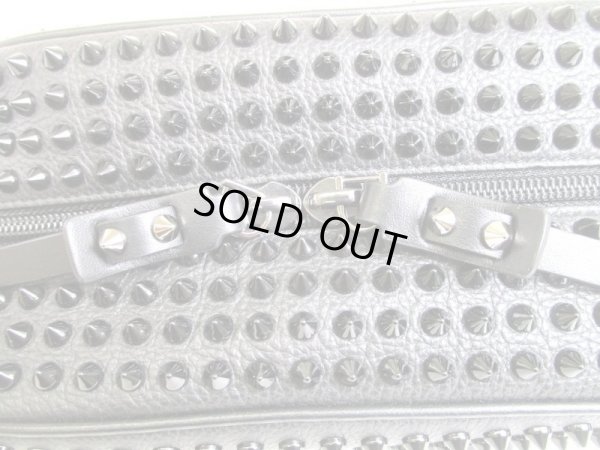 Photo9: Christian Louboutin Blaster Spikes Black Leather Clutch Bag Purse #9321