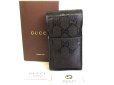 Photo1: GUCCI Imprimee Black PVC Leather Cigarette Case #9326 (1)