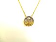 Photo2: LOUIS VUITTON Gold Silver LV Circle Medallion L TO V Necklace #9328 (2)