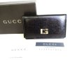 Photo1: GUCCI Vintage G Motif Black Leather 6 Pics Key Cases #9334 (1)