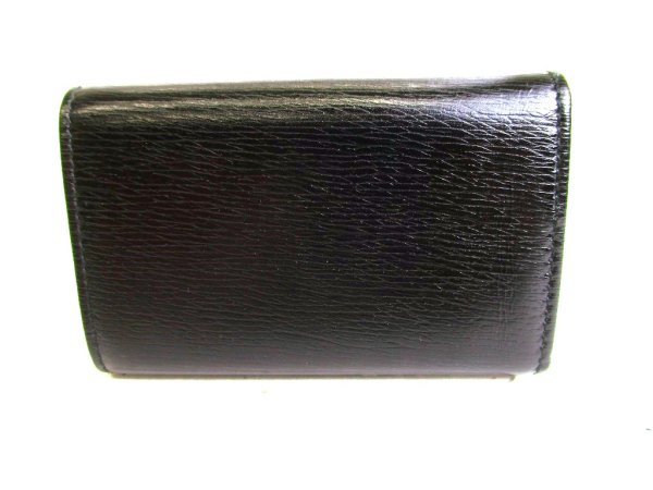 Photo2: GUCCI Vintage G Motif Black Leather 6 Pics Key Cases #9334