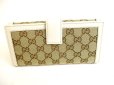 Photo2: GUCCI GG Brown Canvas White Leather Soho Long Wallet #9335 (2)