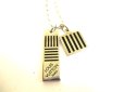 Photo2: LOUIS VUITTON Iconic Damier Pattern Enamel Damier Black Necklace #9336 (2)