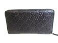 Photo2: GUCCI Guccishima Black Leather Round Zip Long Wallet #9338 (2)