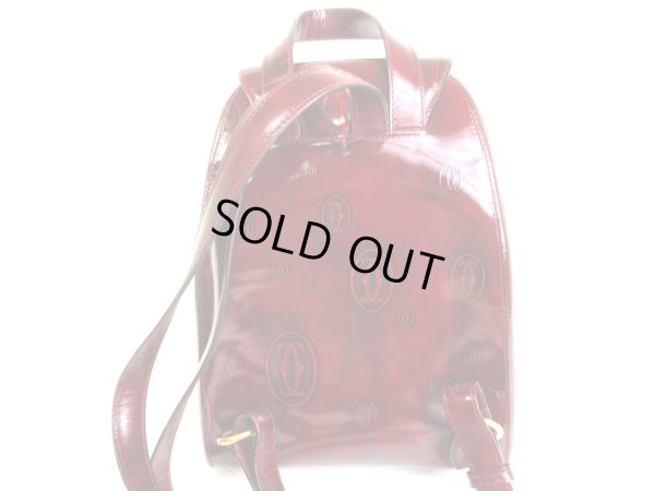 Photo2: Cartier Happy Birthday Bordeaux Patent Leather Backpack #9342