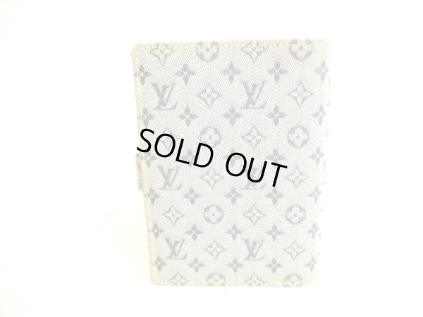 Photo2: LOUIS VUITTON Monogram Mini Blue Document Holders Small Ring Agenda Cover #9346