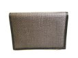 Photo2: BVLGARI Weekend Gray PVC Canvas Black Leather Business Card Case #9355 (2)