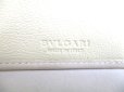 Photo10: BVLGARI Cream White Leather Palladium H/W Flap Long Wallet #9357