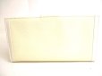 Photo2: BVLGARI Cream White Leather Palladium H/W Flap Long Wallet #9357 (2)