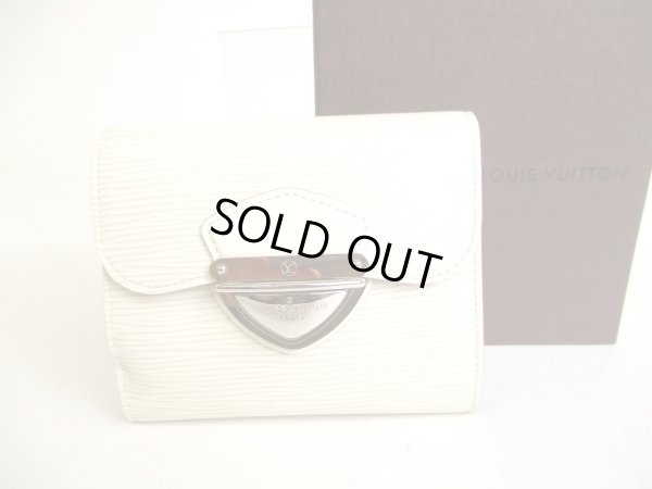 Photo1: LOUIS VUITTON Epi Pearl White Leather Trifold Wallet Purse Joey #9361