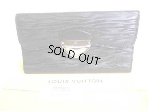 Photo1: LOUIS VUITTON Epi Black Leather Long Wallet Portefeuille Eugenie #9362