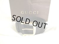 GUCCI GG Guccissima Black Leather Belt Waist Size M #9365
